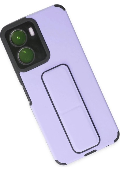 Newface Vivo Y16 Kılıf Mega Standlı Silikon - Lila modelleri