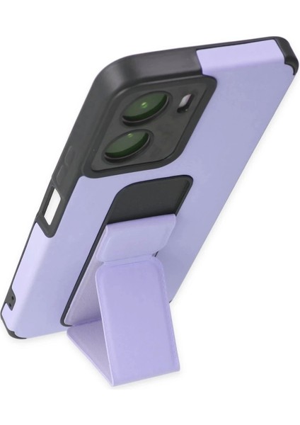 Newface Vivo Y16 Kılıf Mega Standlı Silikon - Lila fırsatları