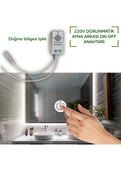 Ayna Arkası 220V Dokunmatik Açma-Kapama Sensörü modelleri