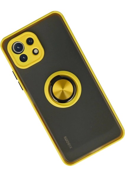 Newface Xiaomi Mi 11 Lite Kılıf Montreal Yüzüklü Silikon Kapak - Sarı fiyatları