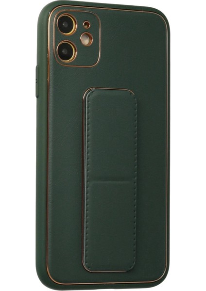 Newface iPhone 12 Kılıf Coco Deri Standlı Kapak - Yeşil fiyatları