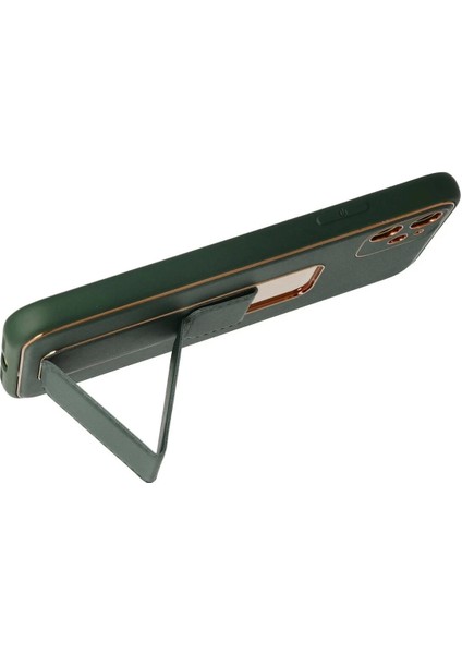 Newface iPhone 12 Kılıf Coco Deri Standlı Kapak - Yeşil modelleri
