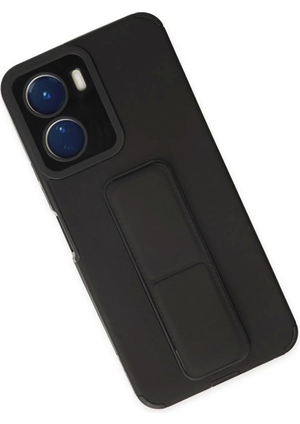Newface Vivo Y16 Kılıf Mega Standlı Silikon - Siyah modelleri