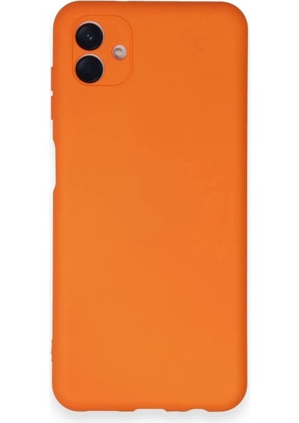 Newface Samsung Galaxy A04 Kılıf Nano Içi Kadife Silikon - Turuncu