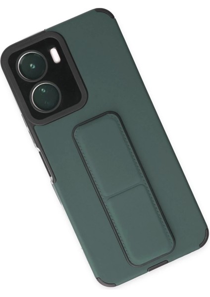 Newface Vivo Y16 Kılıf Mega Standlı Silikon - Yeşil modelleri