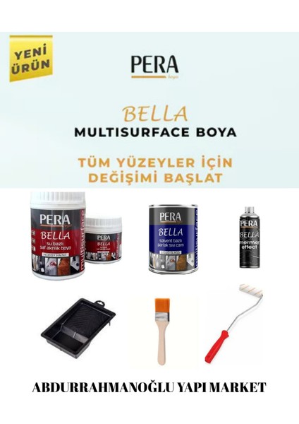 Bella (6 Parça Set) Yeni Nesil Dönüşüm Boyası Beyaz - Dolap-Fayans-Cam-Plastik-Ahşap-Duvar
