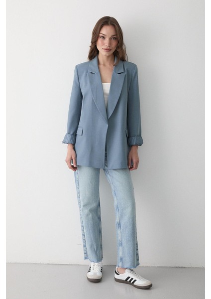 Kadın Blazer Ceket Çizgili Tasarım Içi Astarlı Konforlu Günlük Kullanım İçin fiyatları