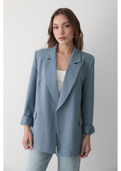 Kadın Blazer Ceket Çizgili Tasarım Içi Astarlı Konforlu Günlük Kullanım İçin modelleri