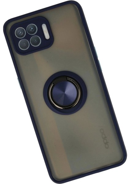 Newface Oppo Reno 4 Lite Kılıf Montreal Yüzüklü Silikon Kapak - Lacivert fiyatları
