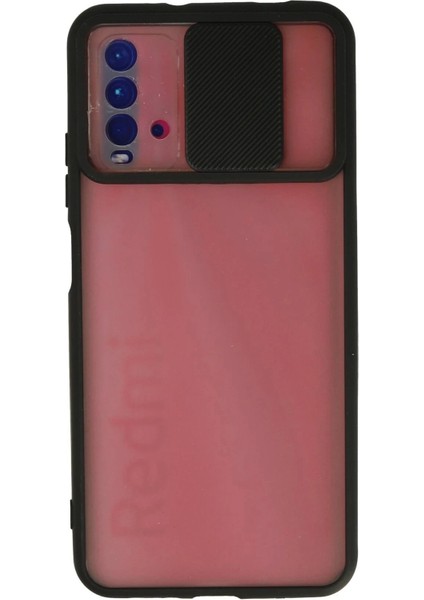 Newface Xiaomi Redmi 9t Kılıf Palm Buzlu Kamera Sürgülü Silikon - Siyah