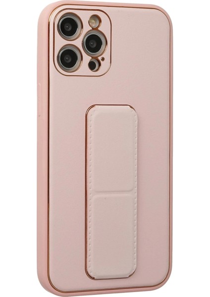 Newface iPhone 12 Pro Kılıf Coco Deri Standlı Kapak - Pembe fiyatları