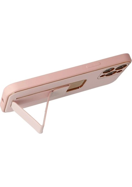 Newface iPhone 12 Pro Kılıf Coco Deri Standlı Kapak - Pembe modelleri