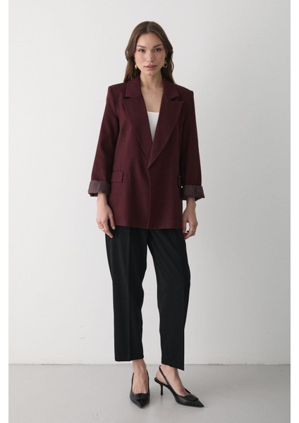 Kadın Çizgili Içi Astarlı Kol Detaylı Blazer Ceket fiyatları