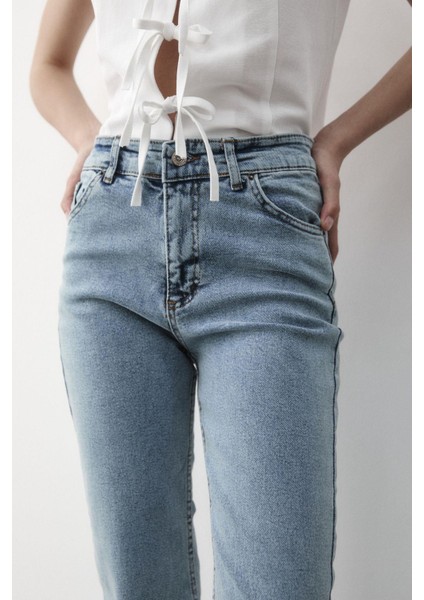 Kadın Yüksek Bel Jean Pantolon fırsatları