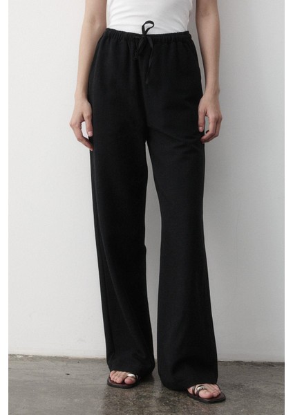 Kadın Beli Lastikli Bol Paça Palazzo Keten Pantolon fiyatları
