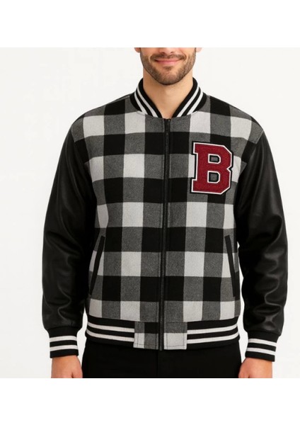 Kolları Uni Deri Içi Astarlı Oduncu Kolej Içi Ceket Gri fiyatları