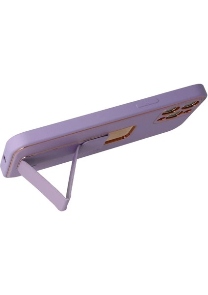 Newface iPhone 12 Pro Kılıf Coco Deri Standlı Kapak - Lila fırsatları