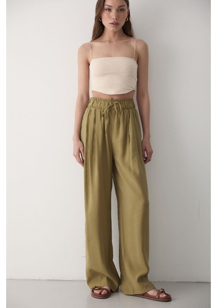 Kadın Beli Lastikli Bol Paça Palazzo Pantolon fırsatları