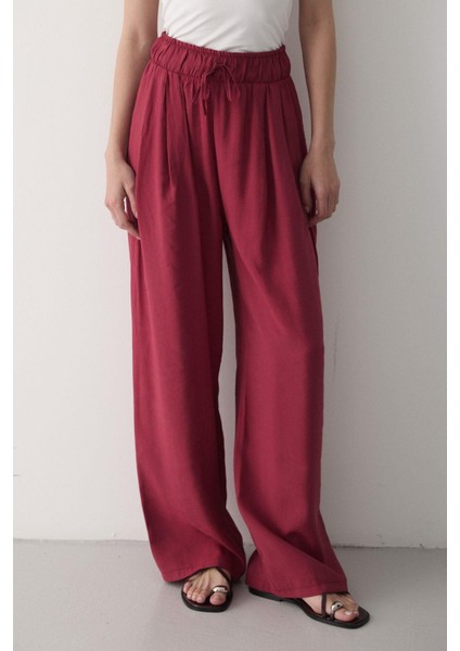 Kadın Beli Lastikli Bol Paça Palazzo Pantolon modelleri