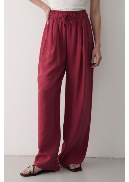 Kadın Beli Lastikli Bol Paça Palazzo Pantolon indirimleri