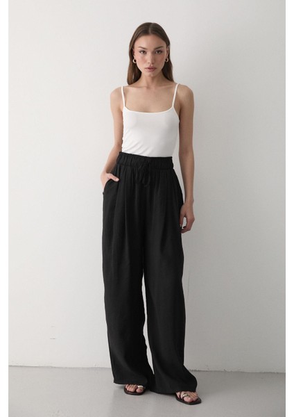 Kadın Beli Lastikli Bol Paça Palazzo Pantolon fiyatları
