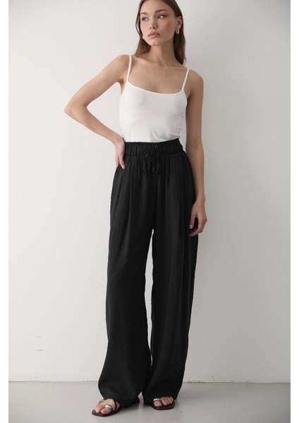 Kadın Beli Lastikli Bol Paça Palazzo Pantolon fırsatları