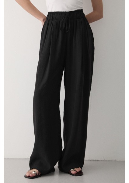 Kadın Beli Lastikli Bol Paça Palazzo Pantolon indirimleri