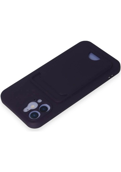 Newface iPhone 12 Kılıf Kelvin Kartvizitli Silikon - Derin Mor modelleri