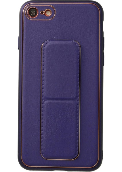 Newface iPhone 7 Kılıf Coco Deri Standlı Kapak - Mor