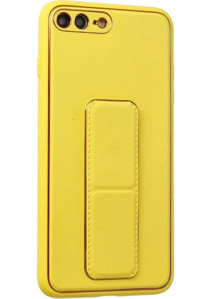 Newface iPhone 7 Plus Kılıf Coco Deri Standlı Kapak - Sarı fiyatları