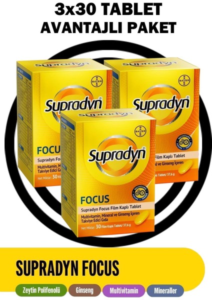 Supradyn Focus 30 Tablet 3 Adet