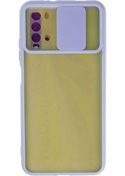 Newface Xiaomi Redmi 9t Kılıf Palm Buzlu Kamera Sürgülü Silikon - Lila