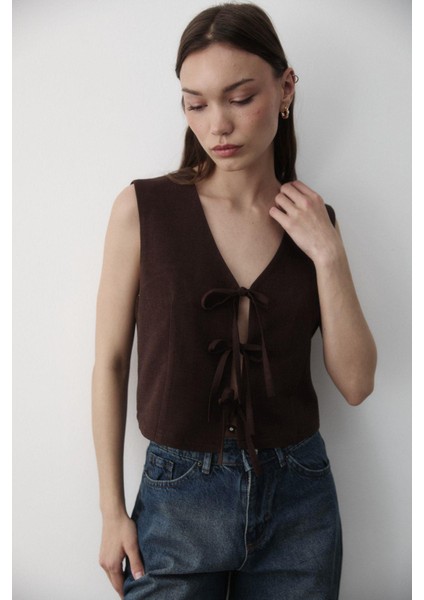 Kadın Bağlamalı Keten Yelek fırsatları