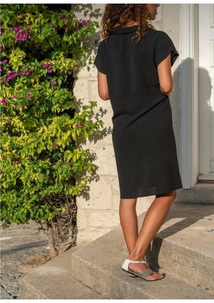 Kadın Polo Yaka Detaylı Aerobin Kumaş Elbise fiyatları