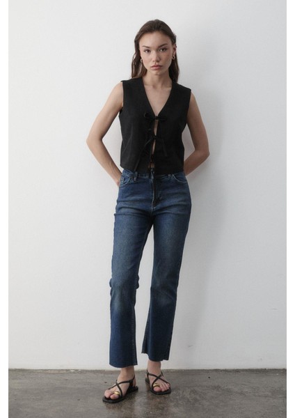 Kadın Bağlamalı Keten Yelek fırsatları