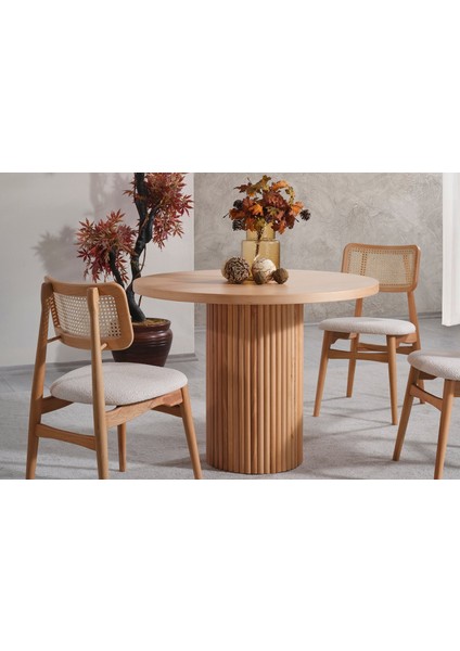 Odesa Iskandinav Natural Ahşap Masa Sandalye Takımı 90X90 modelleri