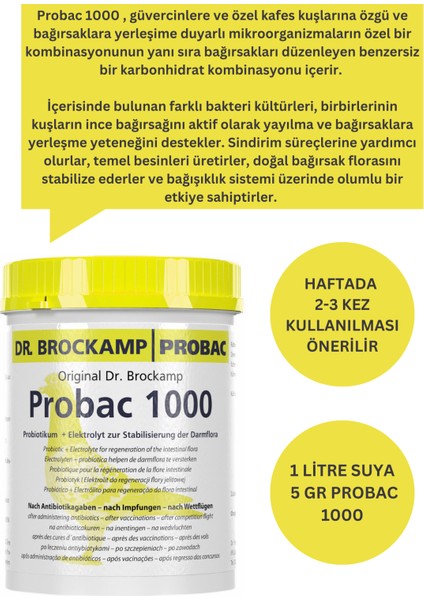 Dr. Brockamp | Probac 1000 Probiyotik ve Elektrolit 500G modelleri