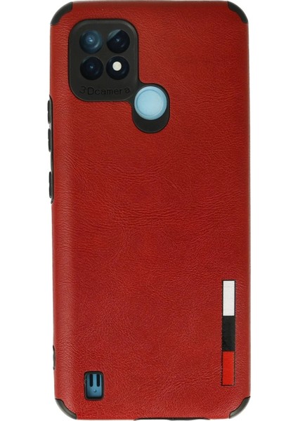 Newface Realme C21 Kılıf Loop Deri Silikon - Kırmızı