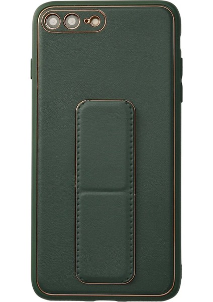 Newface iPhone 7 Plus Kılıf Coco Deri Standlı Kapak - Yeşil