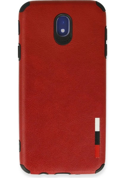 Newface Samsung Galaxy J7 Pro / J730 Kılıf Loop Deri Silikon - Kırmızı