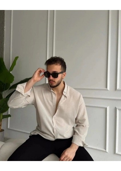 Erkek Uzun Kollu Regular Sofya Keten Gömlek