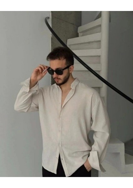 Erkek Uzun Kollu Regular Sofya Keten Gömlek fiyatları