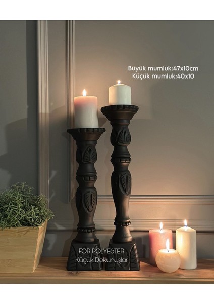 2’li Takım Şamdan Mumluk Biblo/aksesuar/ Masa-Sehpa Üstü/ Raf Kombin/dekorasyon/ev-Ofis Dekor fiyatları