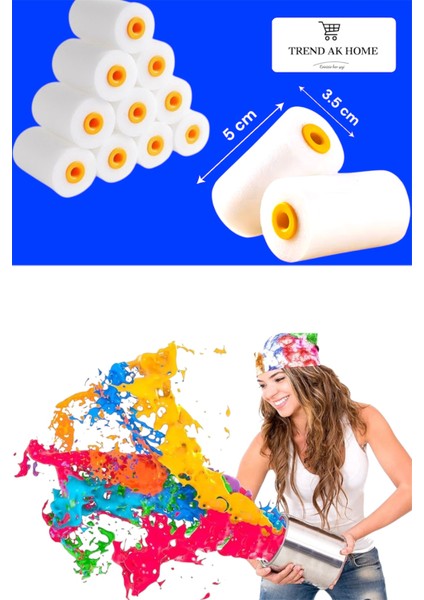 5 cm Yüksek Kaliteli Sünger Parmak Rulo Yedek Başlığı (100 Adet)