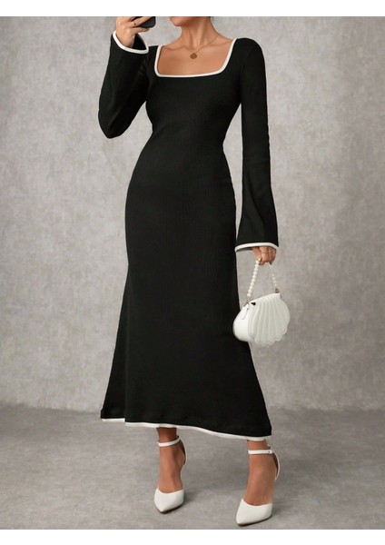 Biyeli Uzun Elbise Siyah fiyatları