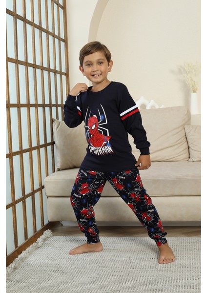 Spiderman Desenli Erkek Çocuk Pijama Takımı Siyah modelleri