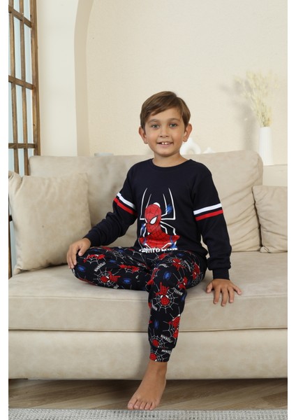 Spiderman Desenli Erkek Çocuk Pijama Takımı Siyah fırsatları