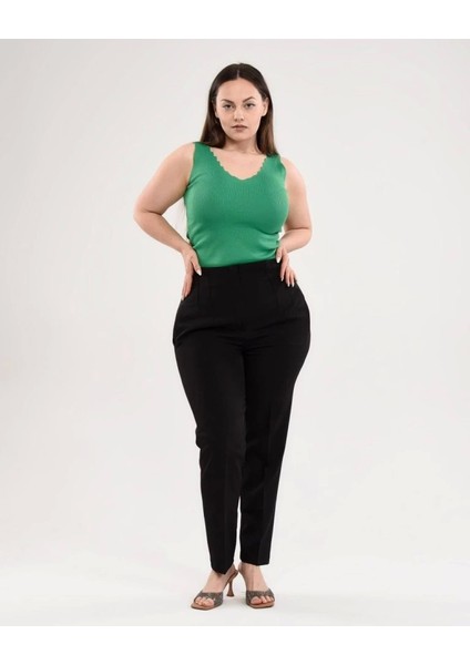 Yüksek Bel Battal Pantolon