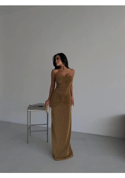 Straplez Simli Uzun Elbise fırsatları