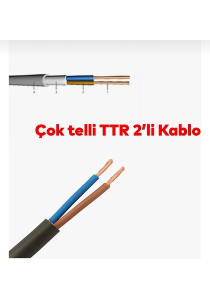 Cca Çok Telli Elektrik Kablosu Bakır Iletken Damarlı Siyah Kablo 2x1,5 30 Metre modelleri